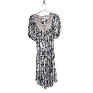 Lucky Brand Floral Print Peasant Dress‎ Women's XS